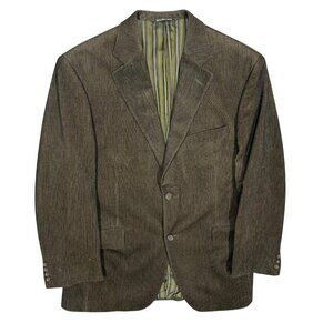 Jack Victor Velvet Corduroy Blazer Brown Sport Coat Made in Canada 40S